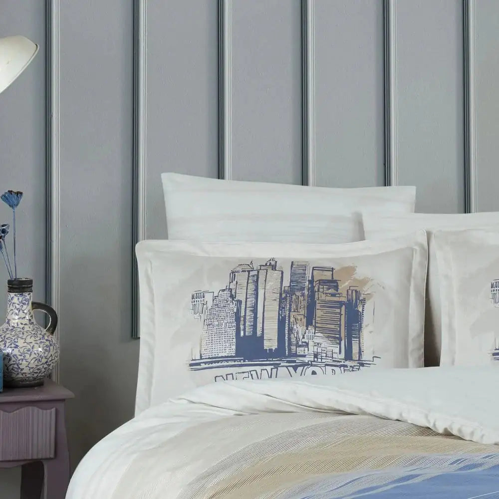 Hobby Aden Mavi - Double Satin Duvet Cover Set